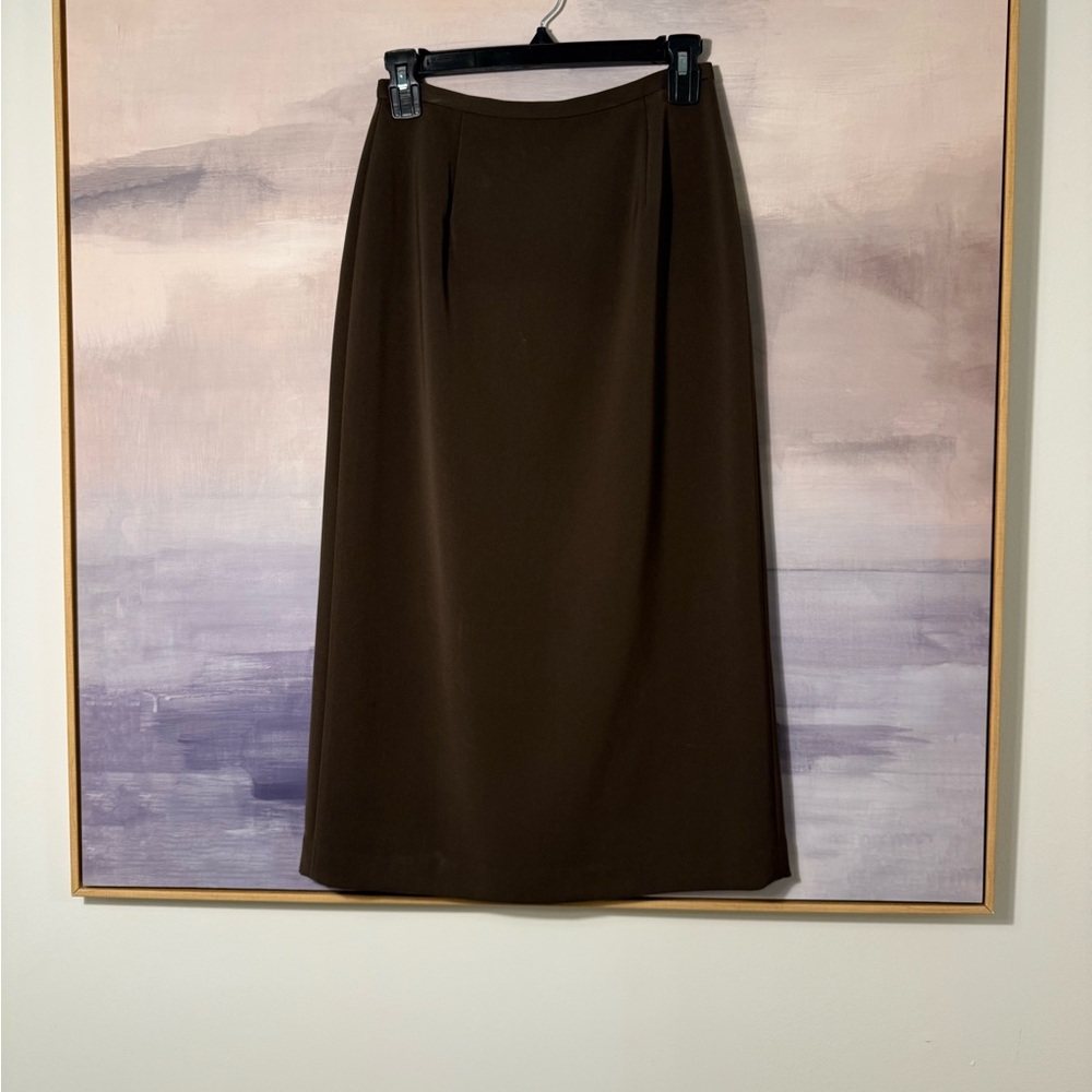 Vintage Women's Brown Pencil Skirt - Picture 1 of 6